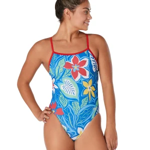 Maillot de bain une-pièce Printed One Back pour femmes - Turkish Sea Blue