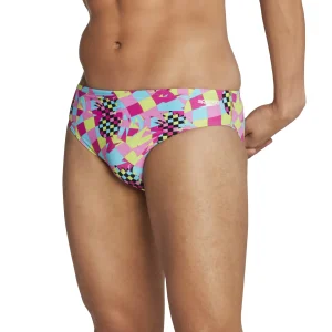 Brief de natation pour hommes - Turnz Rose/Turquoise