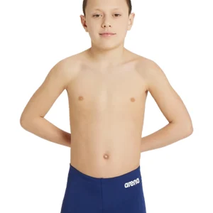 Short de natation coupe carrée Team Solid pour garçons - Marine