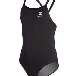 Maillot de bain une-pièce Diamondfit Durafast Elite Solid pour filles - Noir