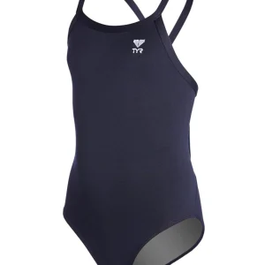 Maillot de bain une-pièce Diamondfit Durafast Elite Solid pour filles - Marine