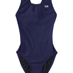 Maillot de bain une-pièce Maxfit Durafast Elite Solid pour filles - Marine