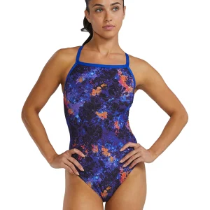 Maillot de bain une-pièce Diamondfit Durafast Elite Montipora pour femmes - Purple/Orange