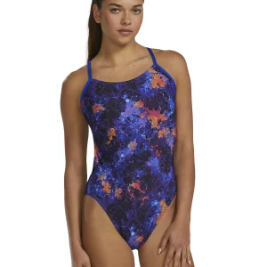 Maillot de bain une-pièce Cutoutfit Durafast Elite Montipora pour femmes - Purple/Orange