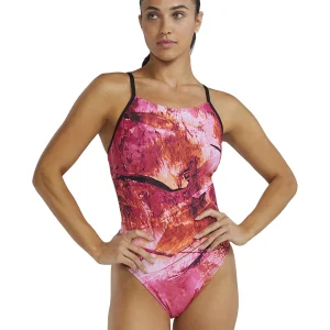 Maillot de bain une-pièce Cutoutfit Durafast Elite Gladius pour femmes - Rose/Orange