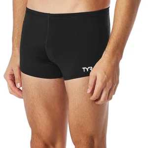 Maillot de bain coupe carrée Durafast Elite Solid pour hommes - Noir
