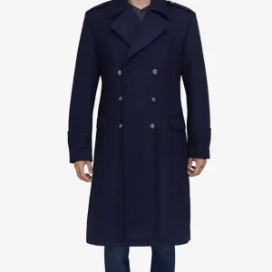Pardessus bleu pour homme Wallace – croisé