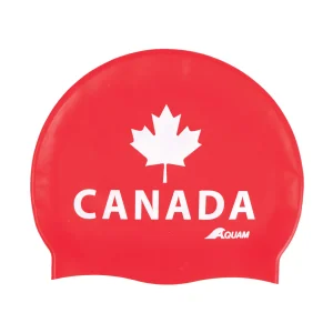 Bonnet de natation Canada en silicone - Rouge