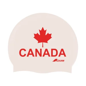 Bonnet de natation Canada en silicone - Blanc