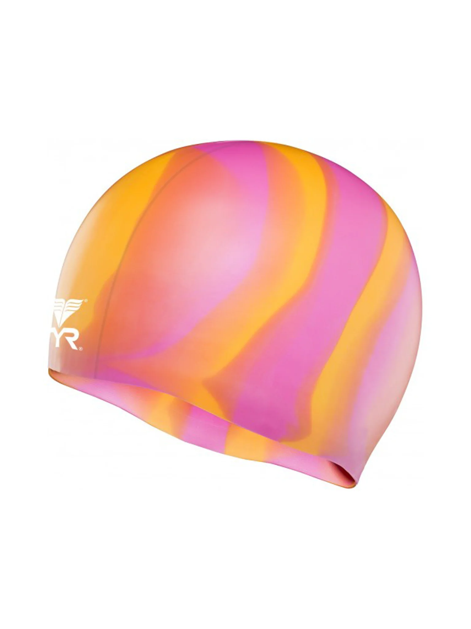 Bonnet de natation Tie Dye en silicone - Orange/Rose