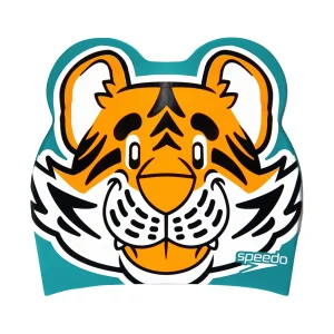 Bonnet de natation Printed Character en silicone Junior - Aandi Orange/Aquarium