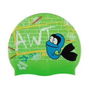 Bonnet de natation AWT MULTI en silicone pour enfants - Vert