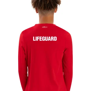 Rashguard à manches longues Lifeguard unisexe - Rouge