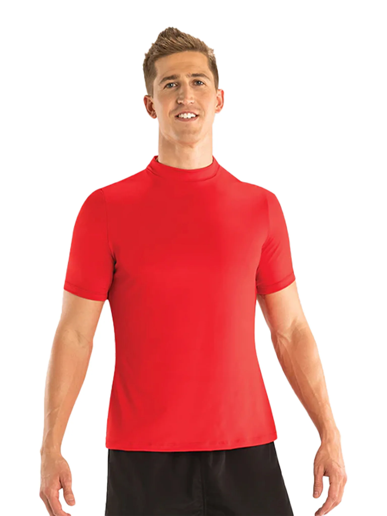 Rashguard à maches courtes pour hommes - Rouge – Image 2