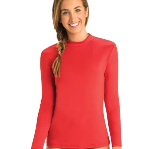 Rashguard à manches longues et col montant - Rouge