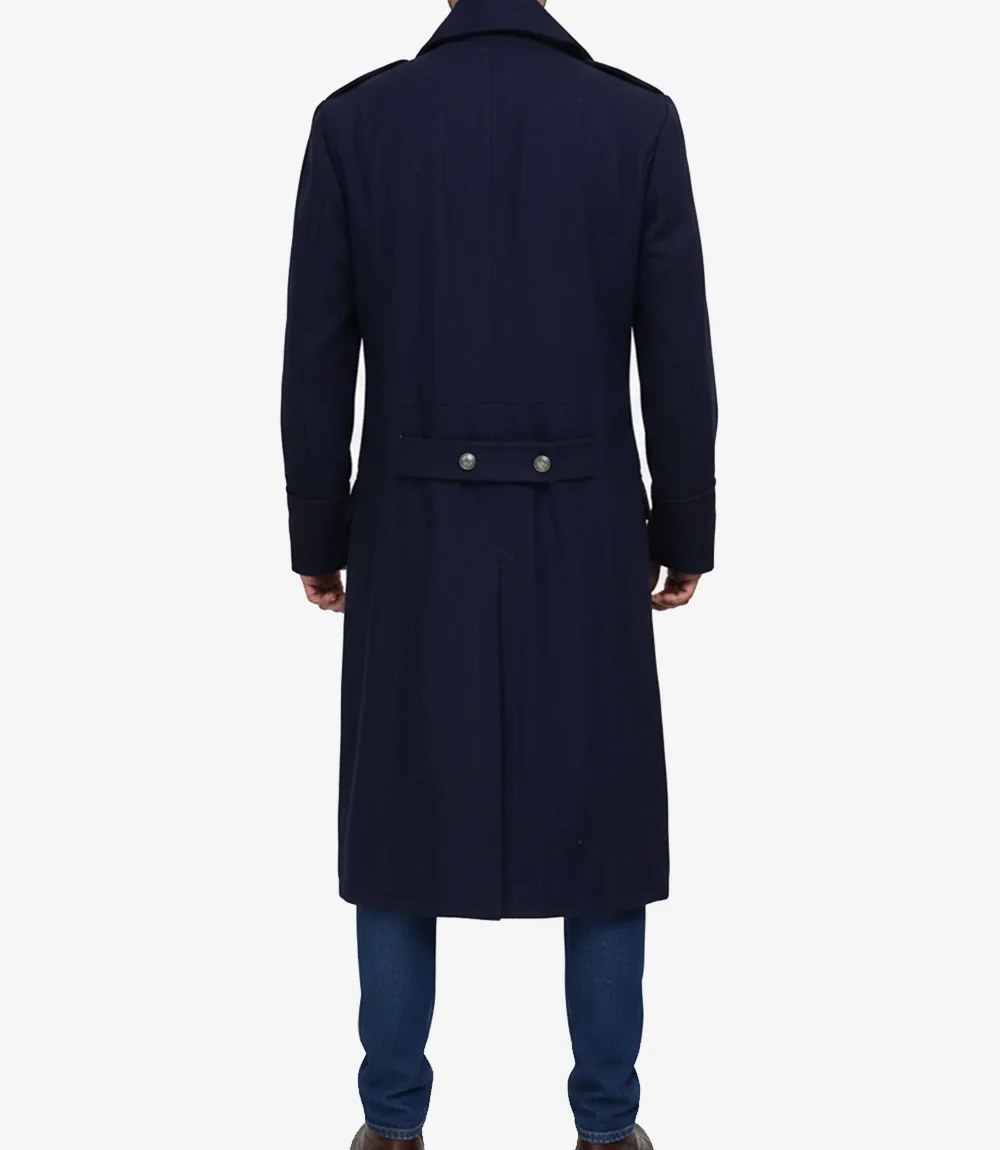 Pardessus bleu pour homme Wallace – croisé – Image 3