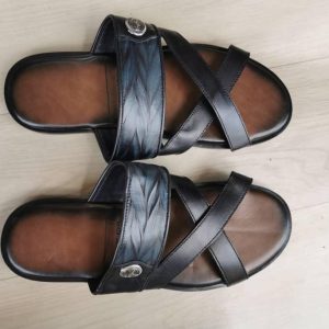 Sandales à Bride Croisée marron/noire