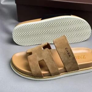 Sandale Zara Homme Marron – Style Décontracté et Moderne