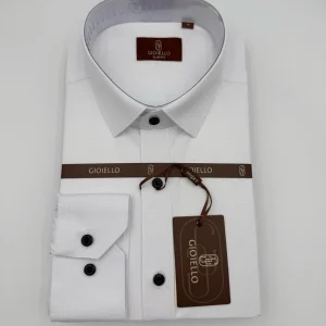 Chemise Tommy Dolby Blanche à Boutons Noirs Homme – Style Chic et Contrasté