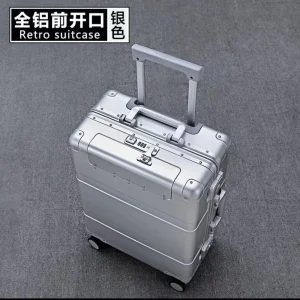 Valise Rétro Aluminium Grise – Style et Résistance