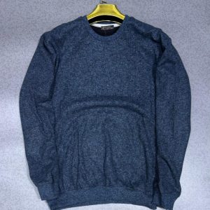 Pull homme bleu foncé en maille – Style chaud et élégant