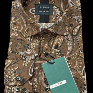 Chemise Imprimée Homme Café – Style Premium Motifs