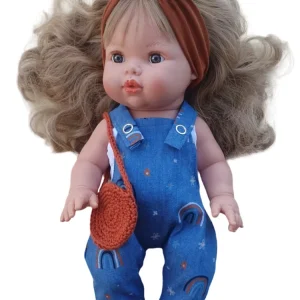 Salopette en jean bleue – Maman Poule & Papa Coq