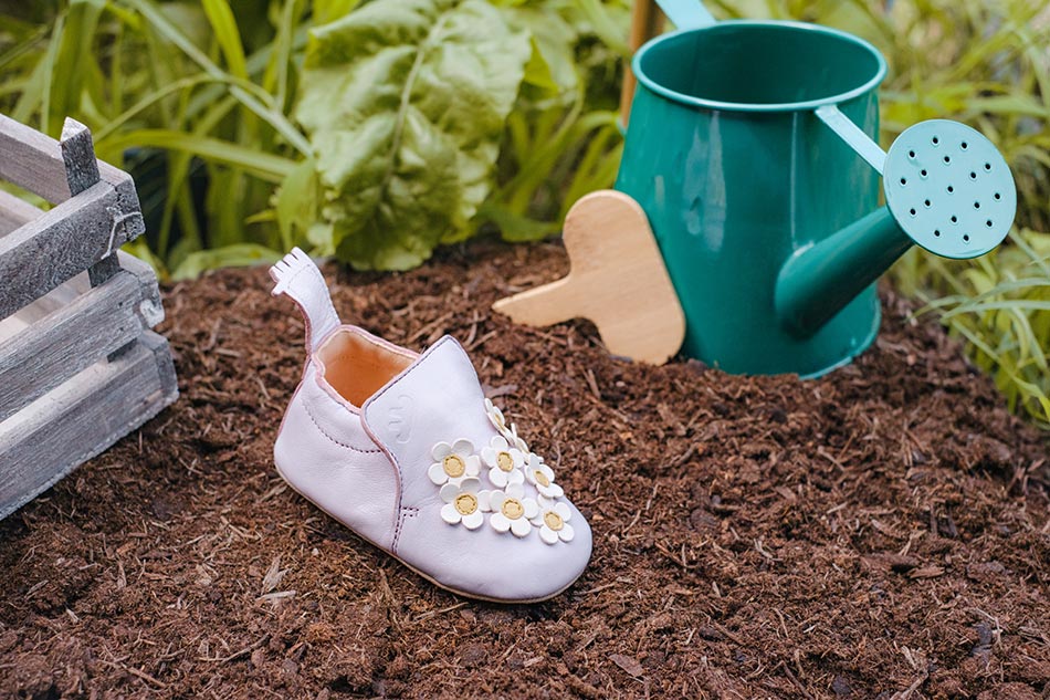 Chaussons cuir FLEURES anti-glisse – Image 3