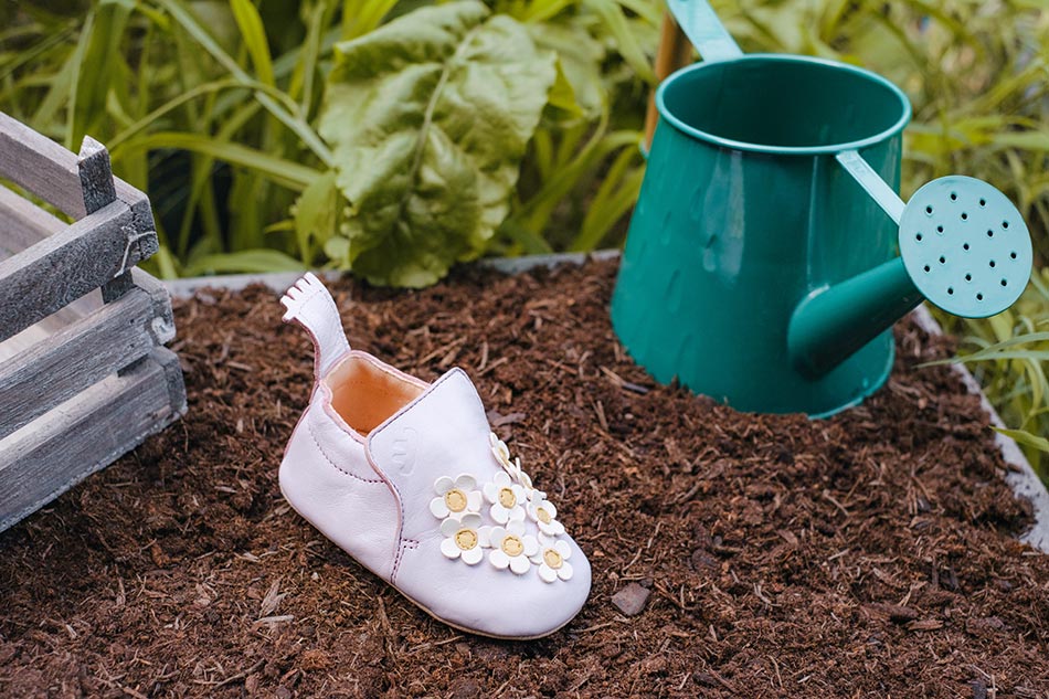 Chaussons cuir FLEURES anti-glisse – Image 2