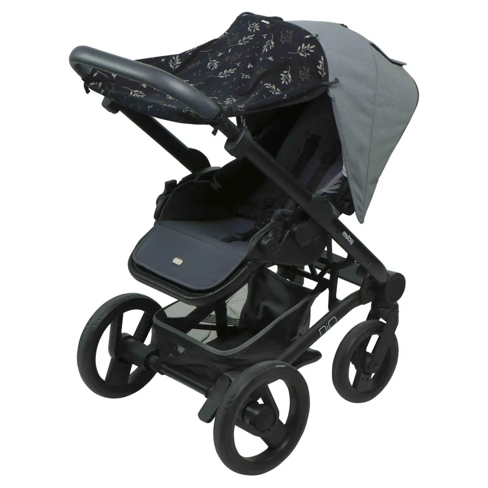 Protection solaire en tissu pour poussettes noire – Image 2