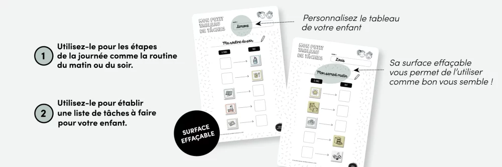 Mon petit tableau de routine/tâches – 5 étapes – Les Belles Combines – Image 3