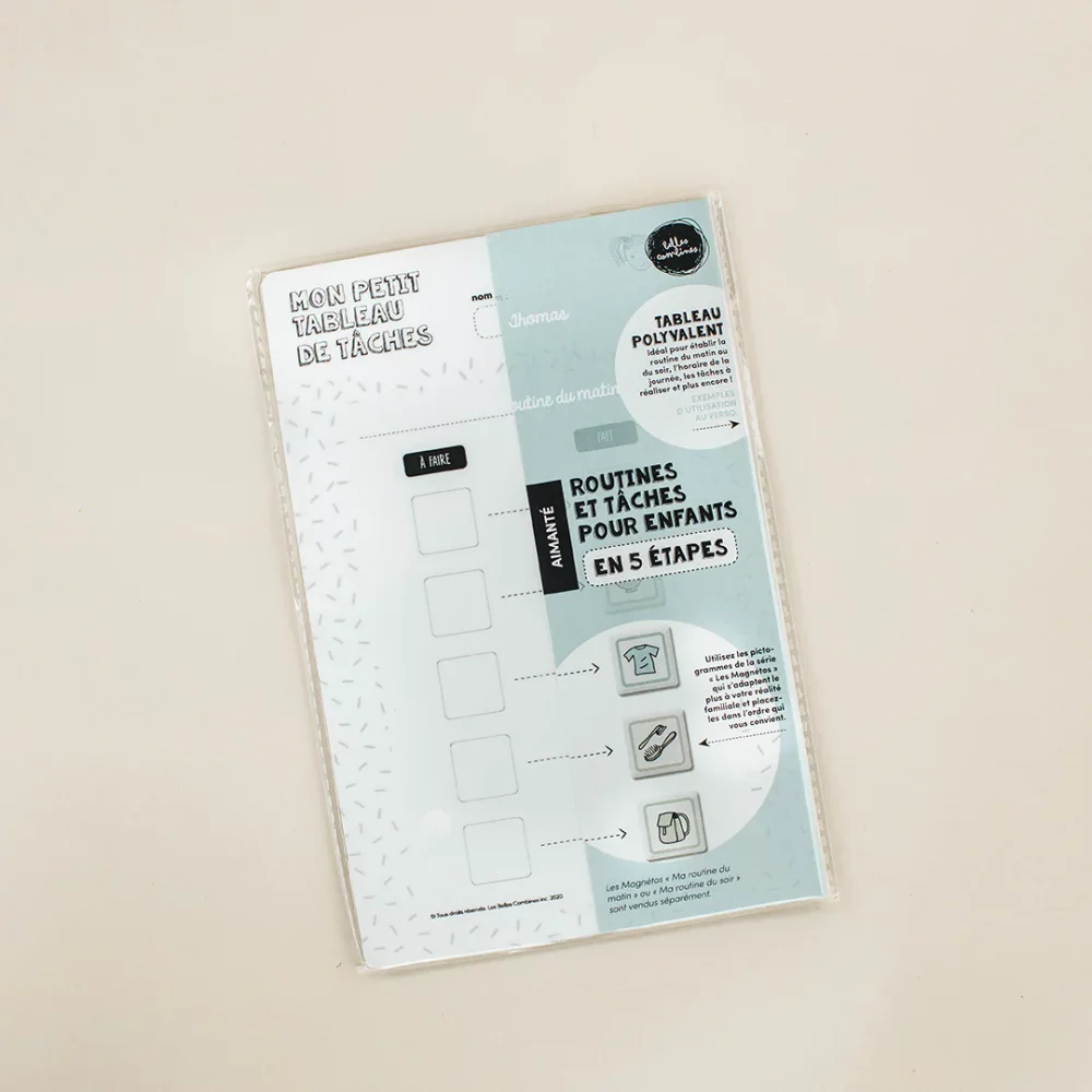 Mon petit tableau de routine/tâches – 5 étapes – Les Belles Combines – Image 2