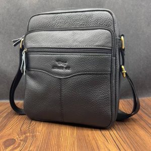 Sac Bandoulière Homme Cuir Noir – Compact et Élégant